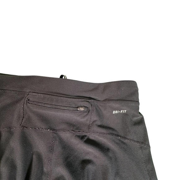 Nike Dri-FIT Running Pants Medium Black Zip Hem Reflective Logo Pockets - Picture 12 of 13